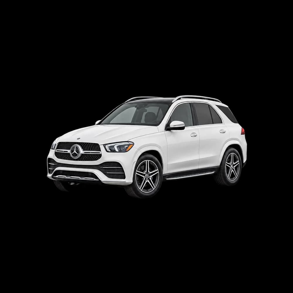 مرسدس‌بنز GLE سفید، نمای سه‌رخ جلو